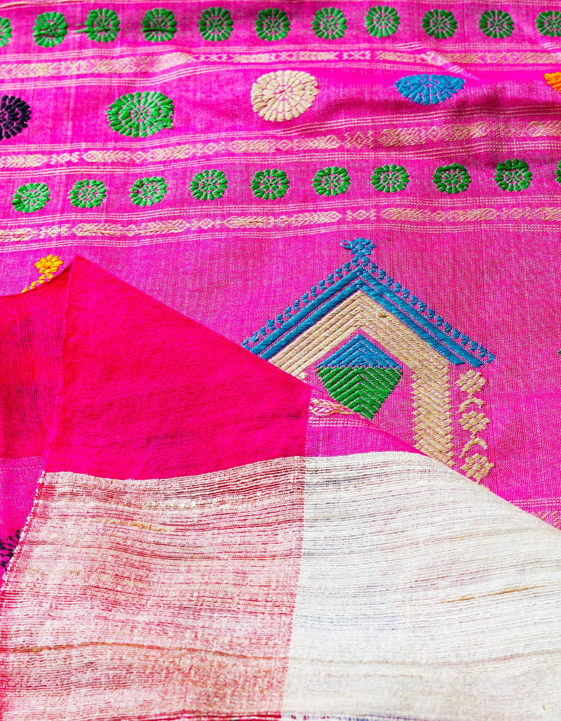 Pale Brown Pure Handloom Ghicha Tussar Silk Saree-UNM68681