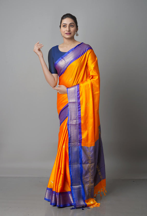 Turmeric Yellow  Fancy Pattu South Silk Saree-UNM68806