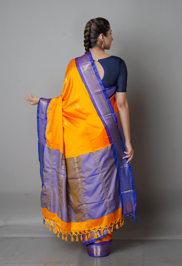Turmeric Yellow  Fancy Pattu South Silk Saree-UNM68806