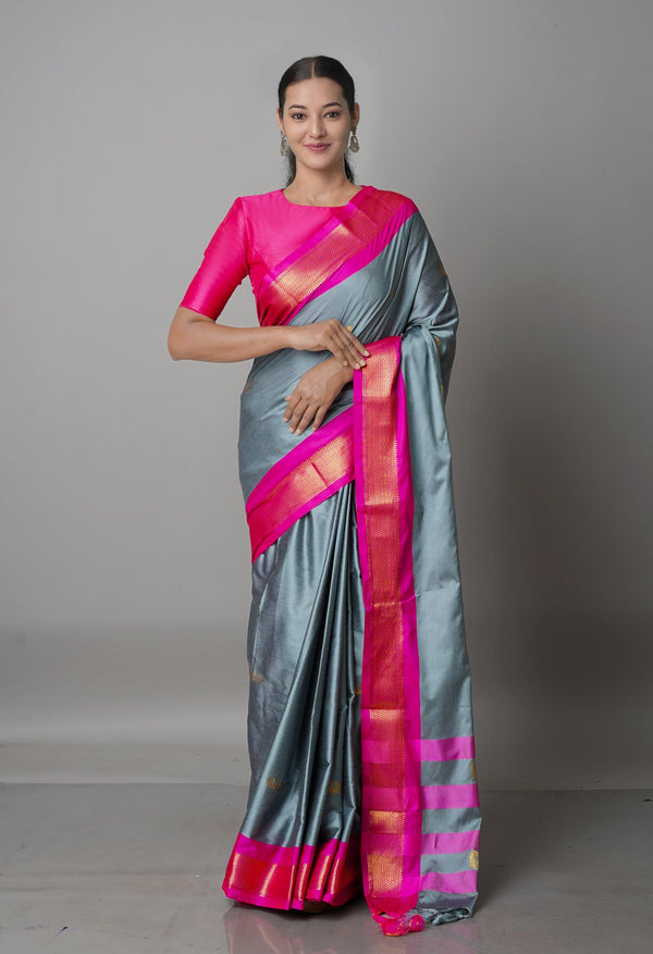 Grey  Fancy Pattu South Silk Saree-UNM68808
