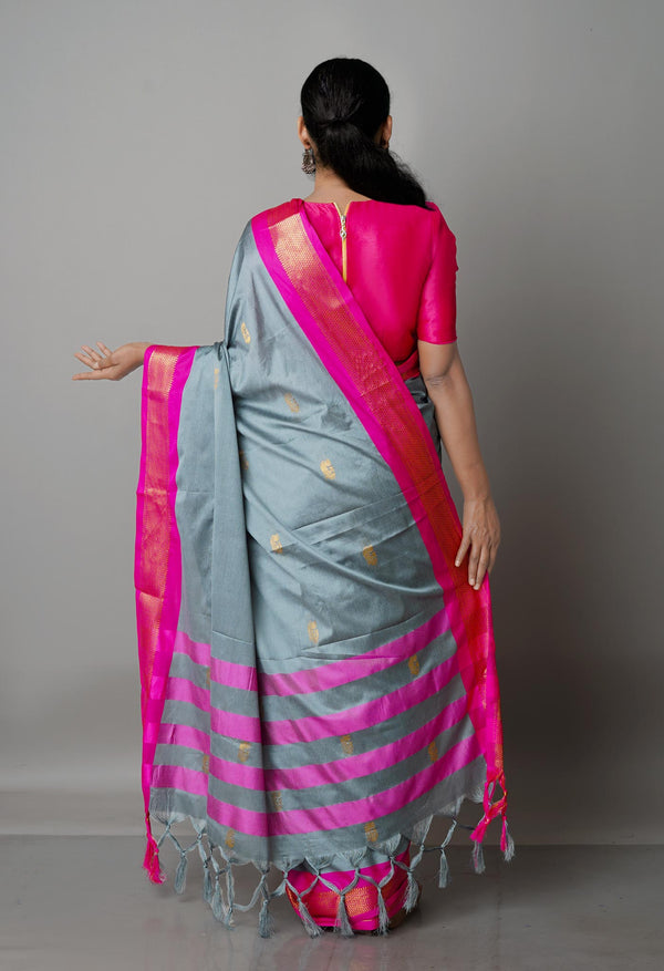 Grey  Fancy Pattu South Silk Saree-UNM68808