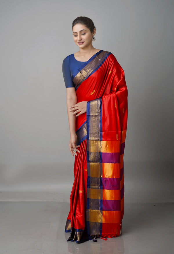 Burgundy  Fancy Pattu South Silk Saree-UNM68810