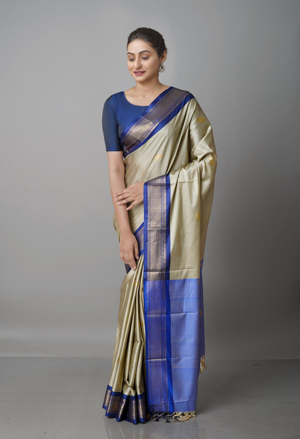 Pale Grey  Fancy Pattu South Silk Saree-UNM68812