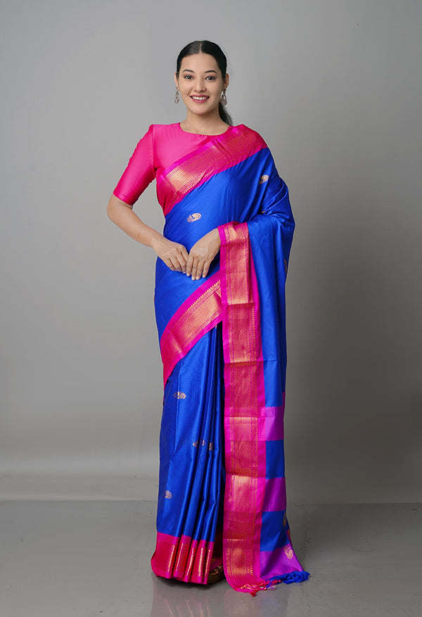 Dark Blue  Fancy Pattu South Silk Saree-UNM68816