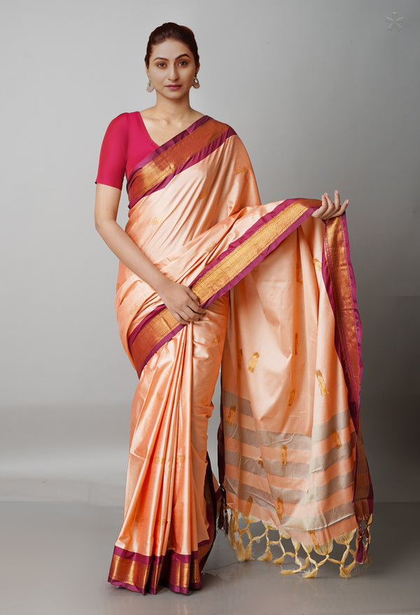 Peach Pink  Fancy Pattu South Silk Saree-UNM68818
