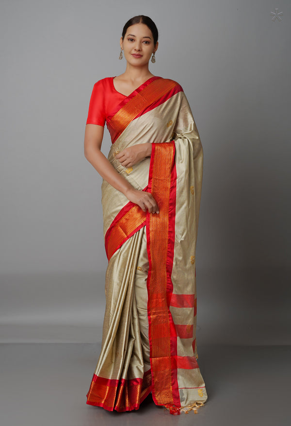 Pale Grey  Fancy Pattu South Silk Saree-UNM68821