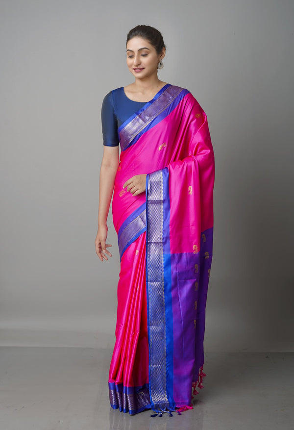 Magenta Pink  Fancy Pattu South Silk Saree-UNM68822