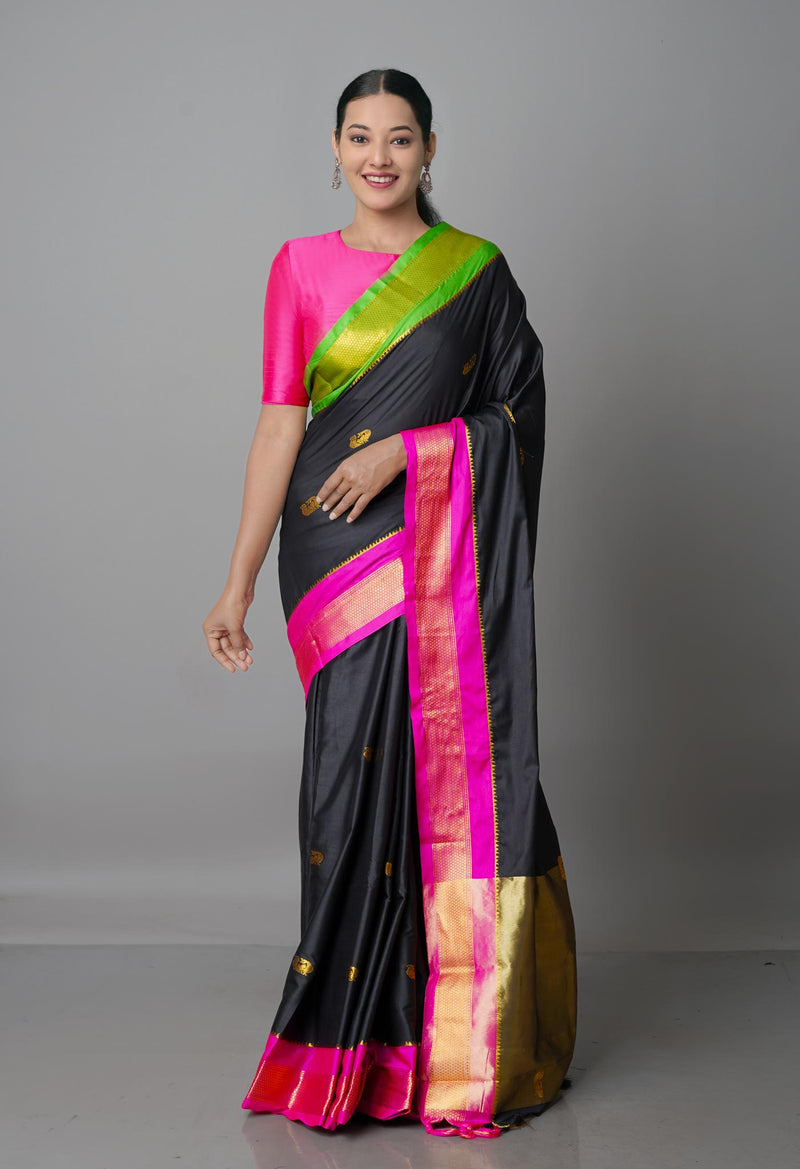 Black  Fancy Pattu South Silk Saree-UNM68828