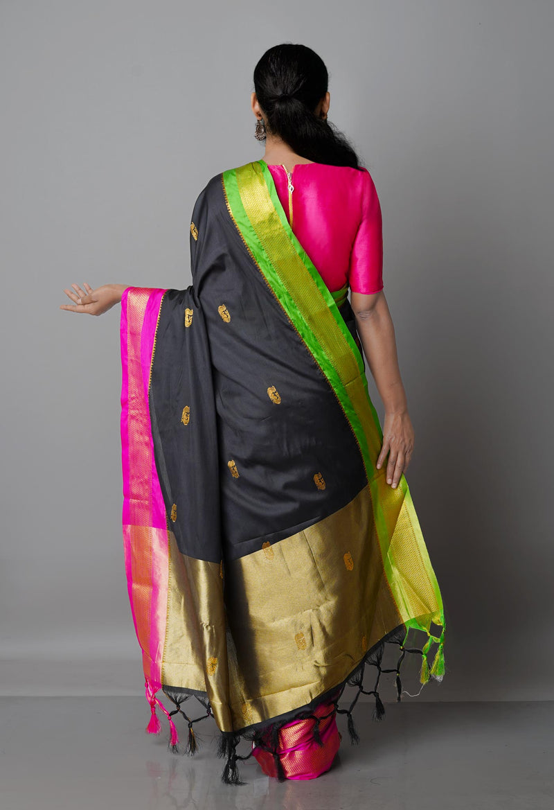Black  Fancy Pattu South Silk Saree-UNM68828