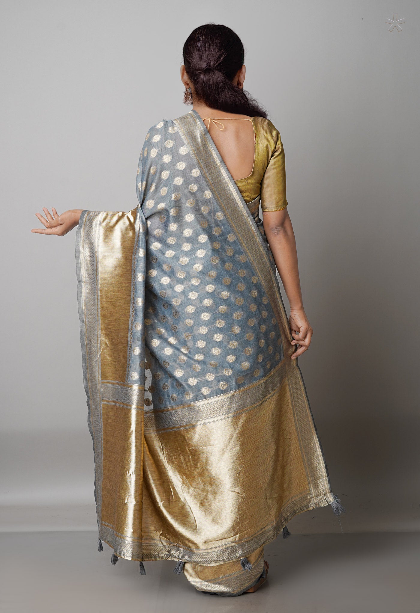 Grey Fancy Banarasi Silk Saree