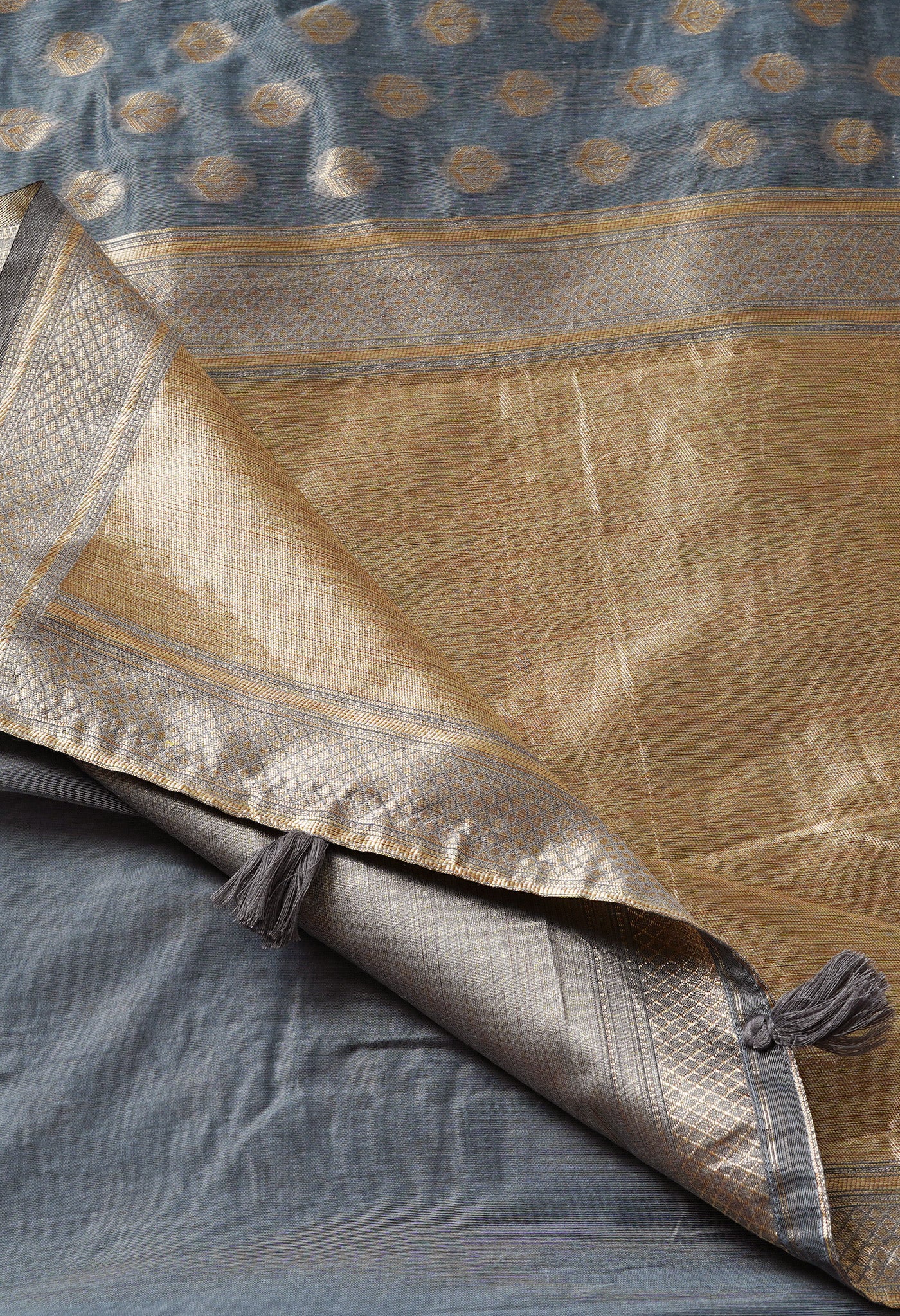 Grey Fancy Banarasi Silk Saree