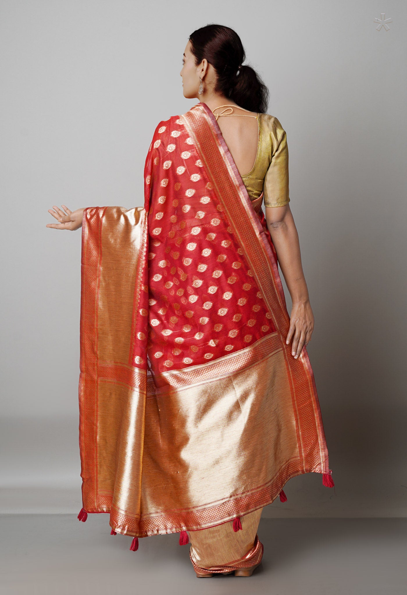 Fire Brick Red  Fancy Banarasi Silk Saree-UNM68830