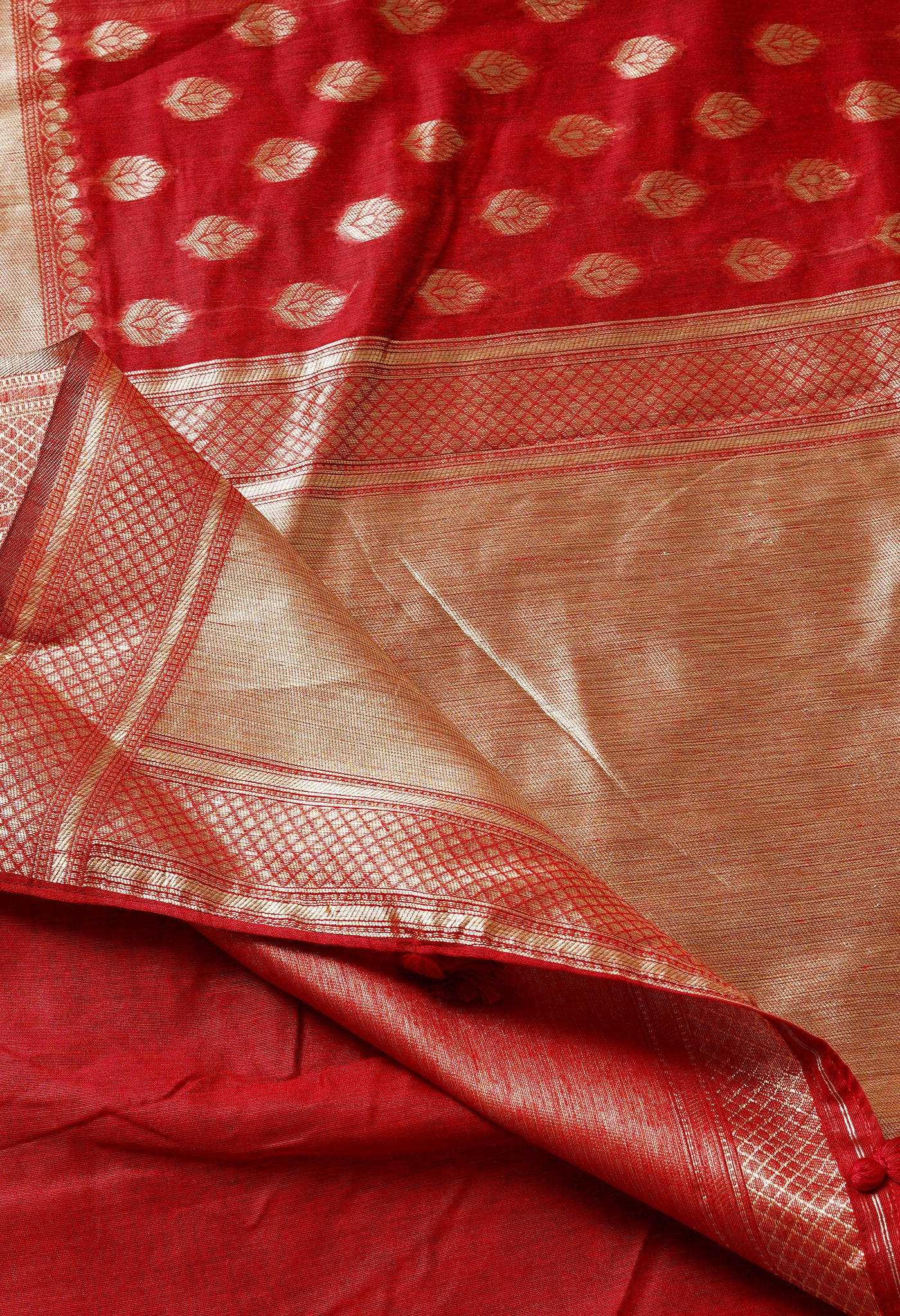 Fire Brick Red  Fancy Banarasi Silk Saree-UNM68830