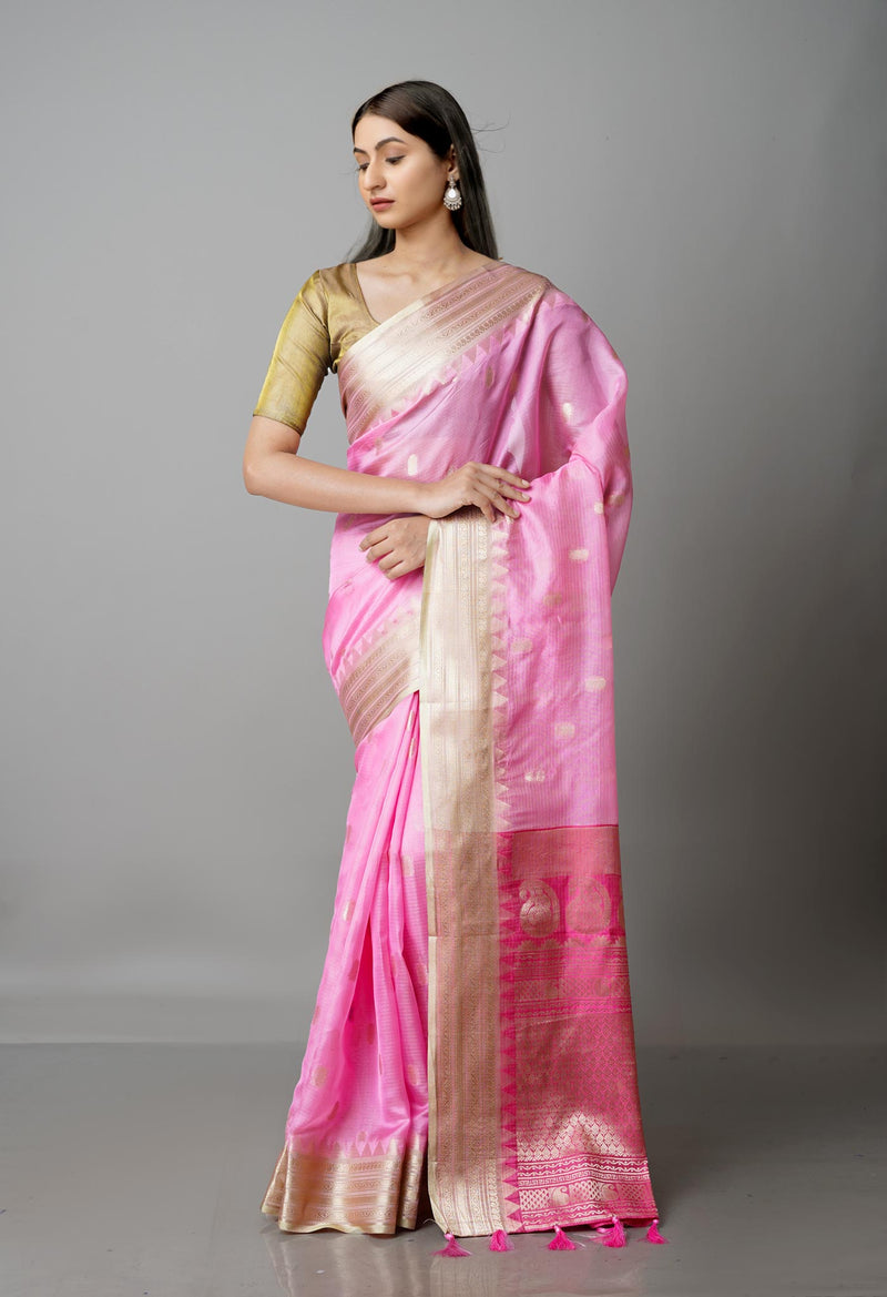 Baby Pink  Fancy Banarasi Silk Saree-UNM68836