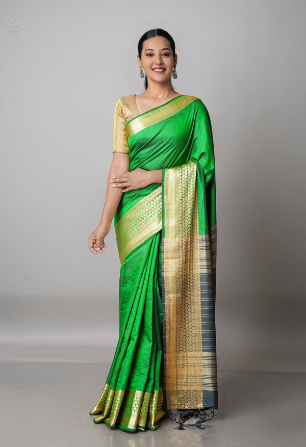 Black Pine Green  Fancy Banarasi Silk Saree-UNM68839