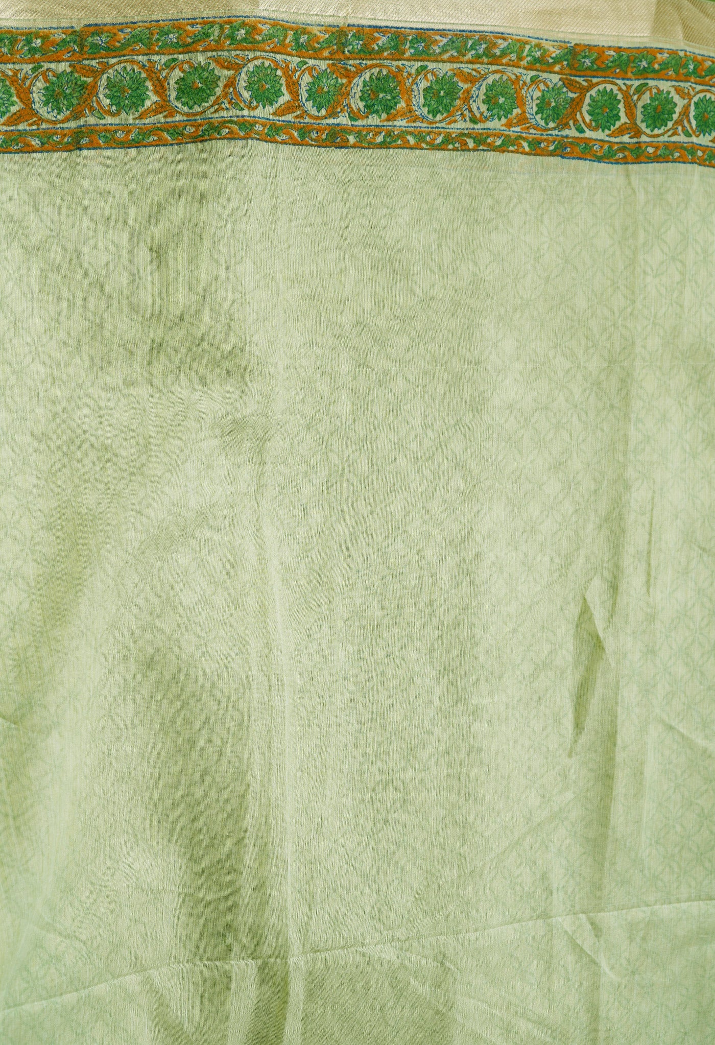Green  Block Printed Mangalgiri  Cotton Saree-UNM68854