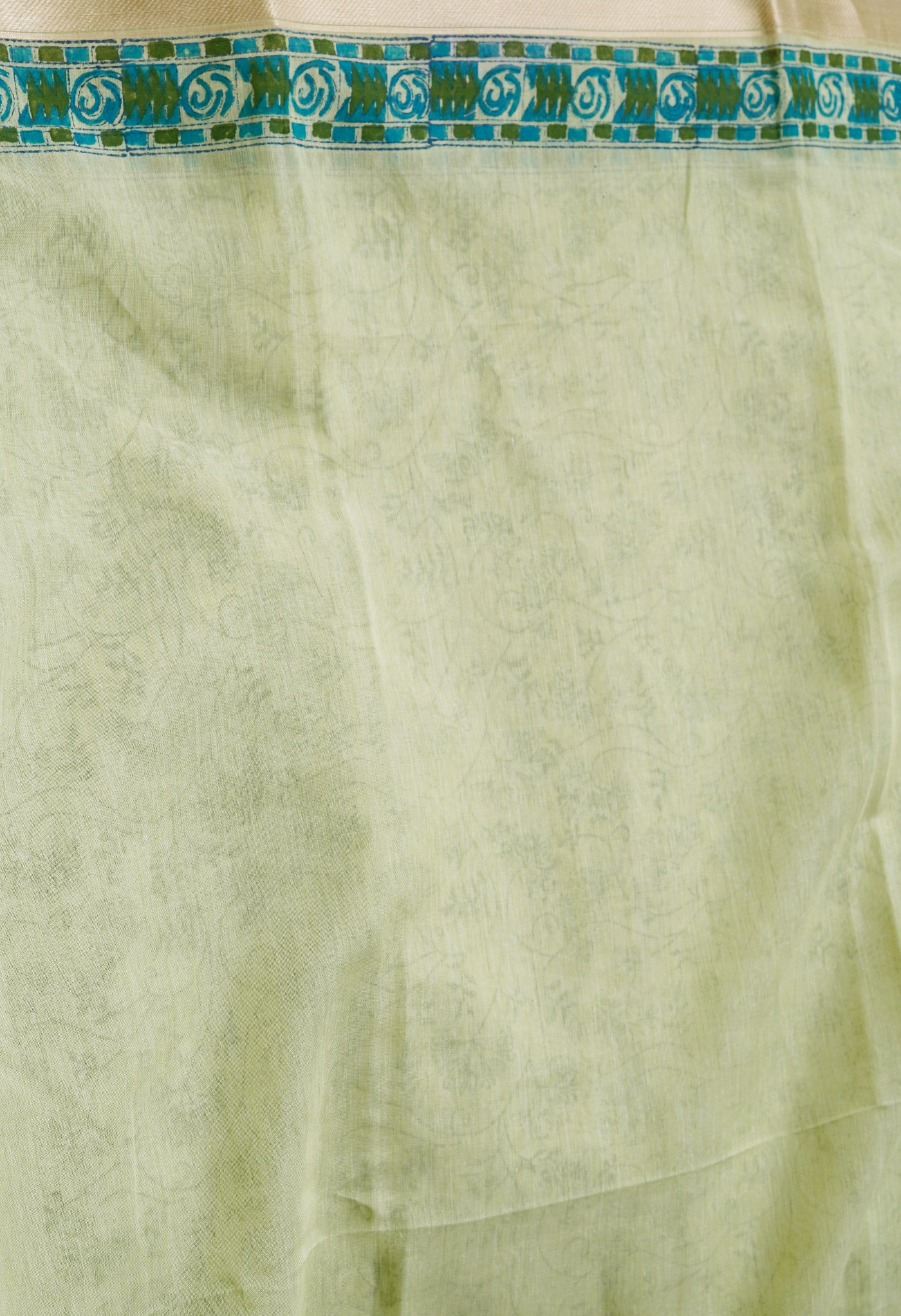 Green  Block Printed Mangalgiri  Cotton Saree-UNM68857