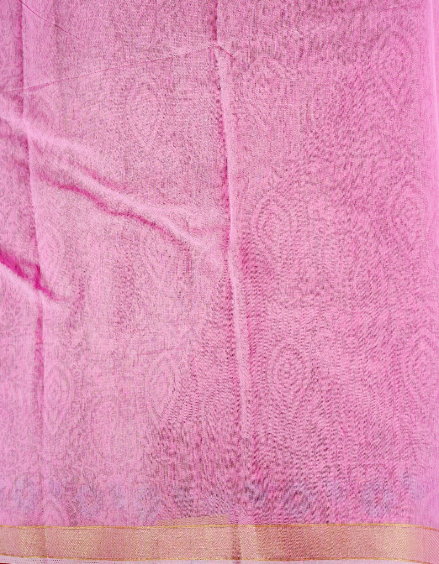 Pink  Block Printed Mangalgiri  Cotton Saree-UNM68871