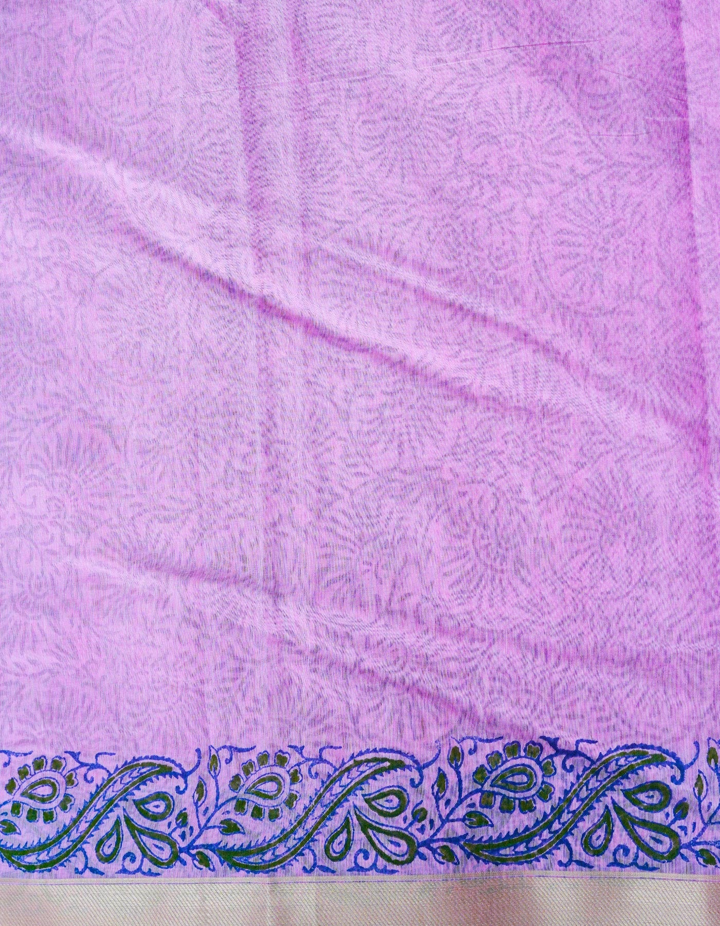 Pink  Block Printed Mangalgiri  Cotton Saree-UNM68878