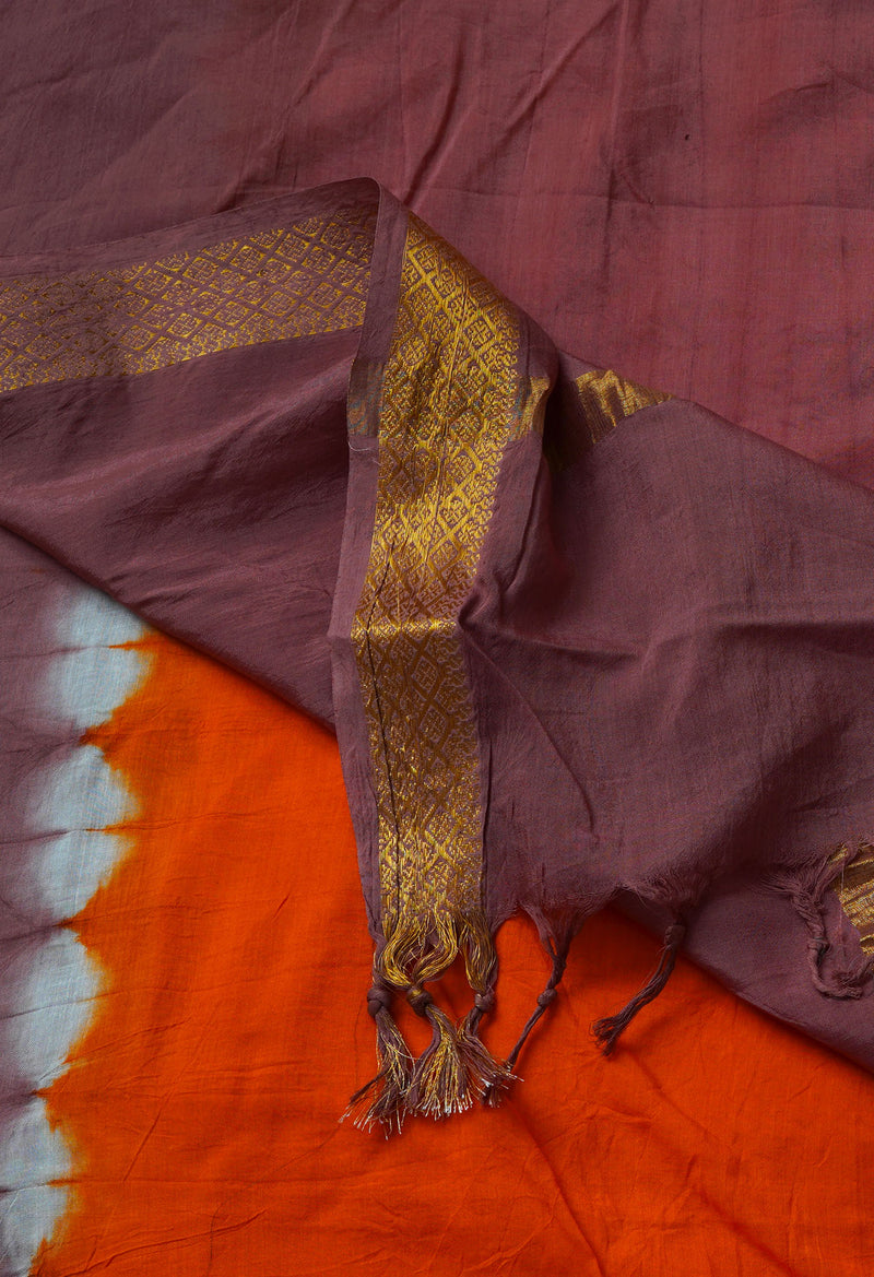 Orange  Mangalgiri Soft Silk Saree-UNM69218