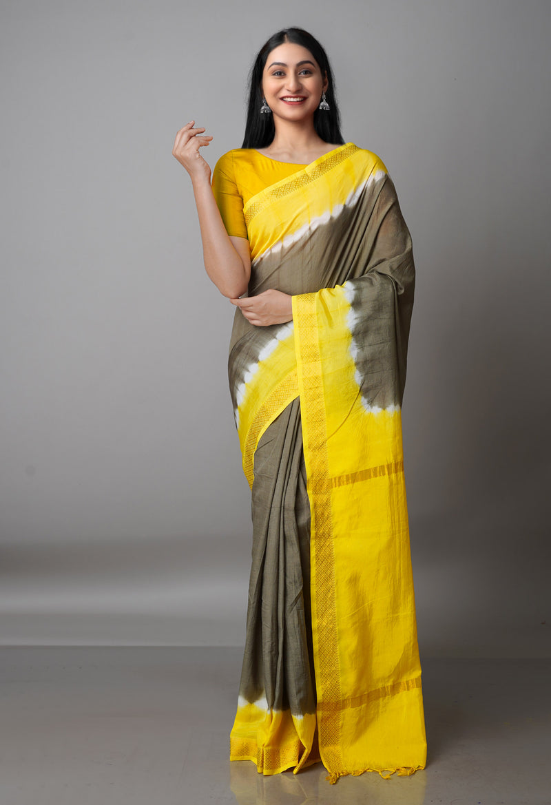 Olive Green  Mangalgiri Soft Silk Saree-UNM69219
