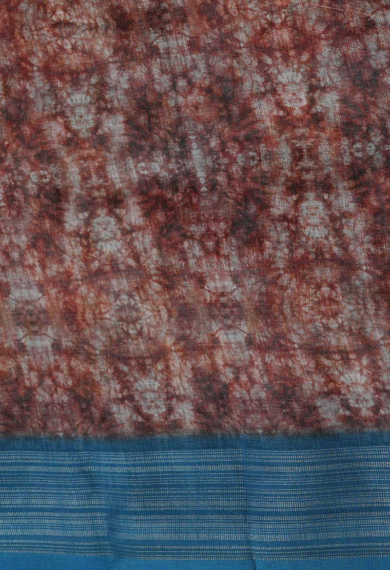 Sky Blue  Digital Printed Linen Saree-UNM69297