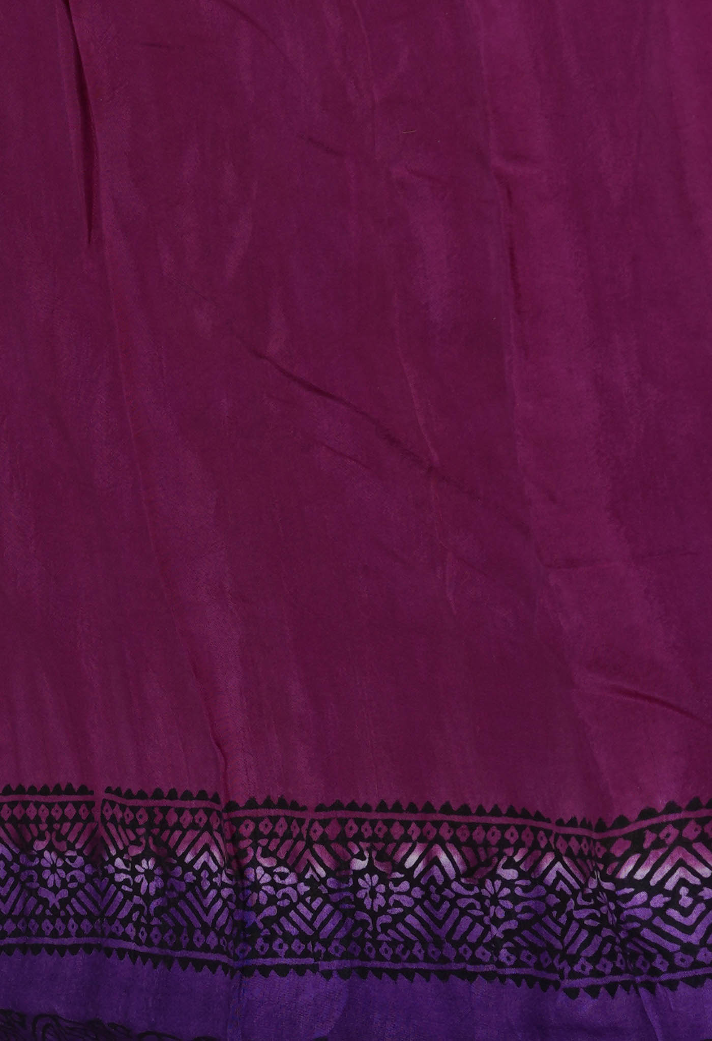 PurpleGeorgette Hand Block Printed Silk Saree
