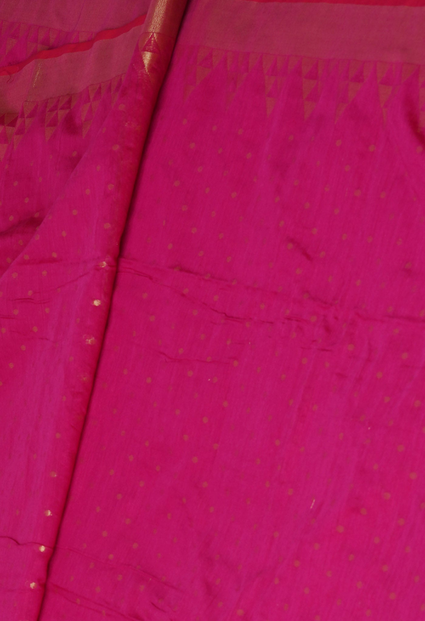 Dark Cornflower Pink Pure Handloom Jamdhani Bengal Sico Saree-UNM69445