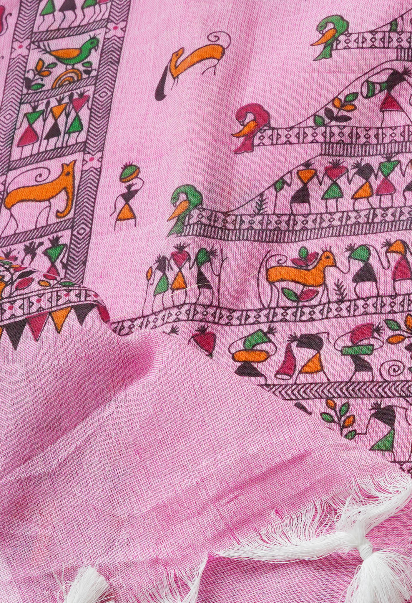 Baby Pink Pure Handloom Jamdhani Bengal Cotton Saree-UNM69468