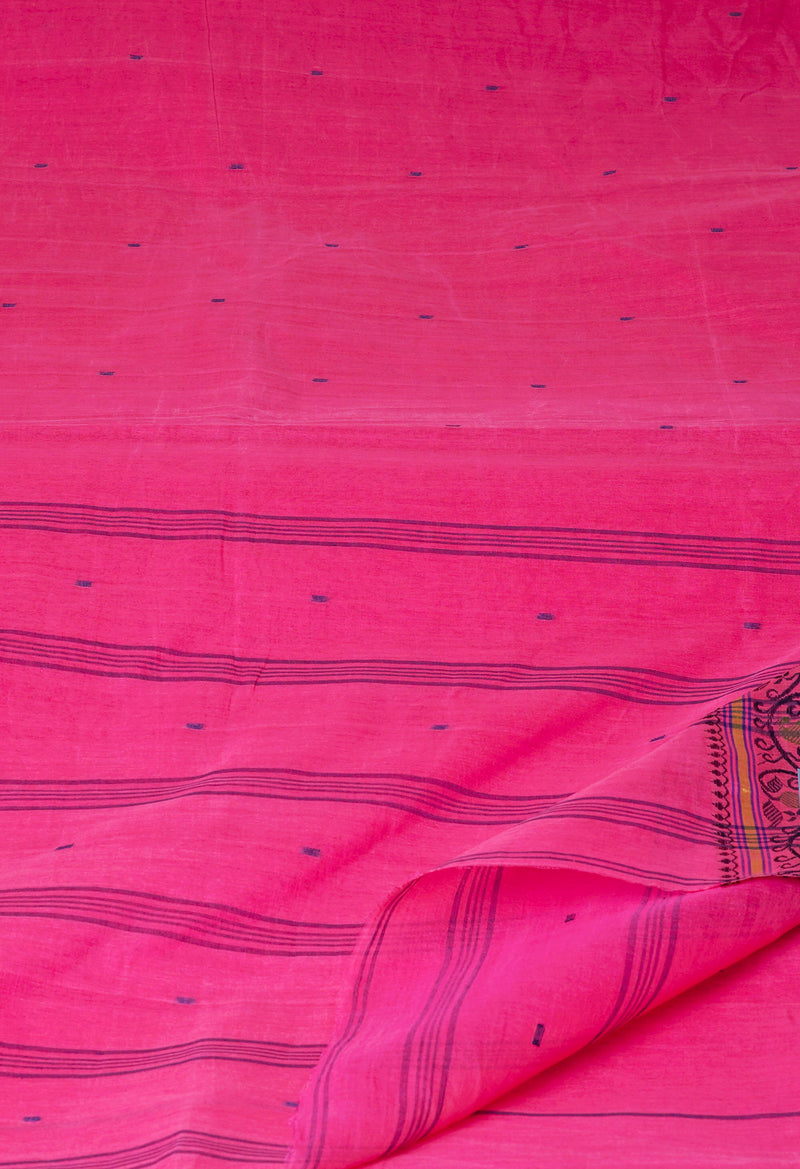 Pink Pure  Handloom Superfine Bengal Cotton Saree-UNM69559