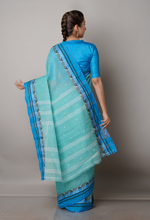 Green Pure  Handloom Superfine Bengal Cotton Saree-UNM69562