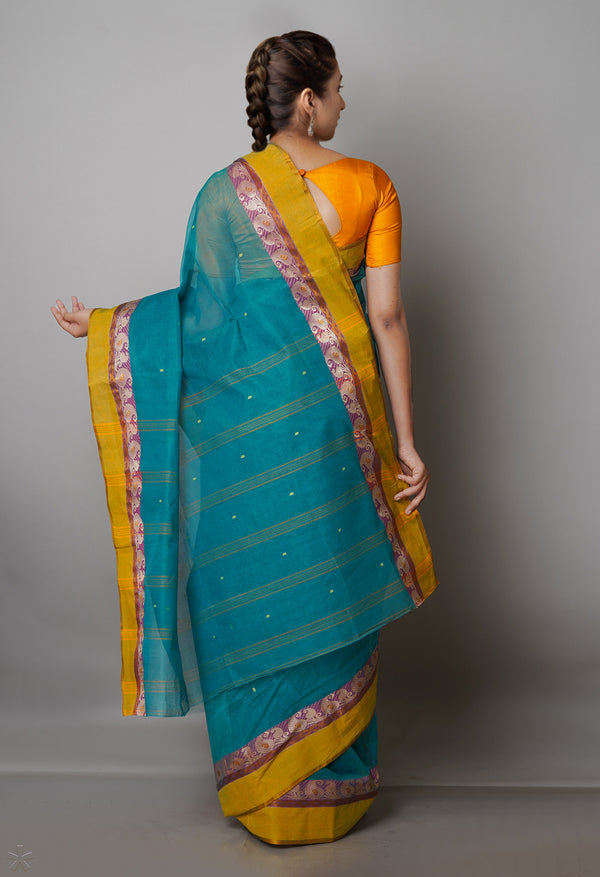 Green Pure  Handloom Superfine Bengal Cotton Saree-UNM69568