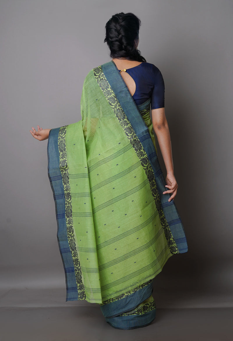 Green Pure  Handloom Superfine Bengal Cotton Saree-UNM69570