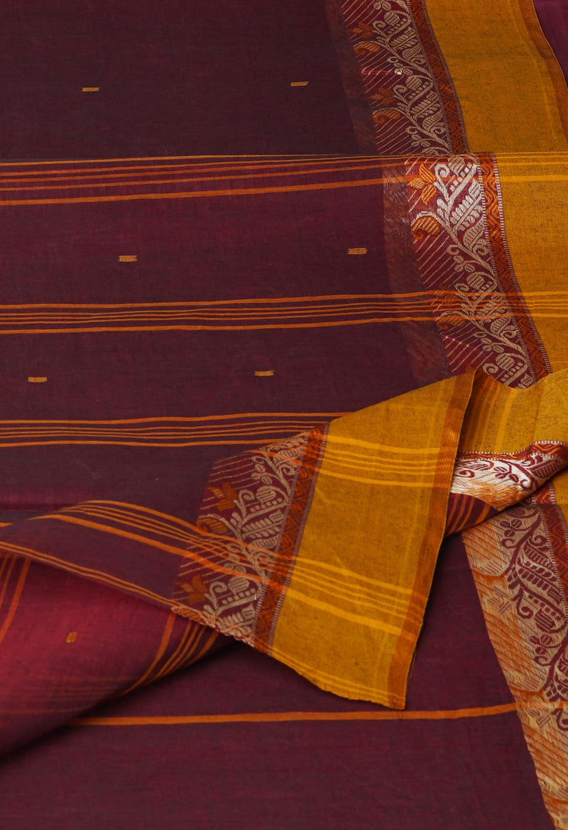 Maroon Pure  Handloom Superfine Bengal Cotton Saree-UNM69578