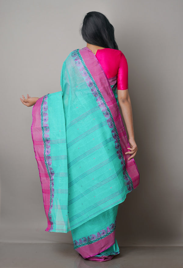 Green Pure  Handloom Superfine Bengal Cotton Saree-UNM69583