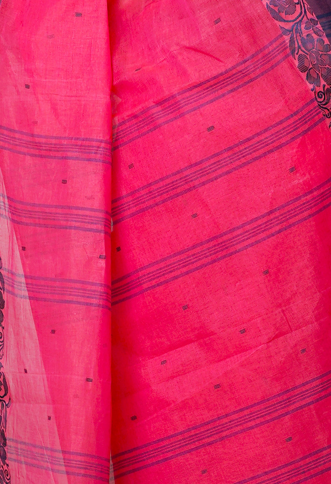 Pink Pure Handloom Superfine Bengal Cotton Saree-UNM69584