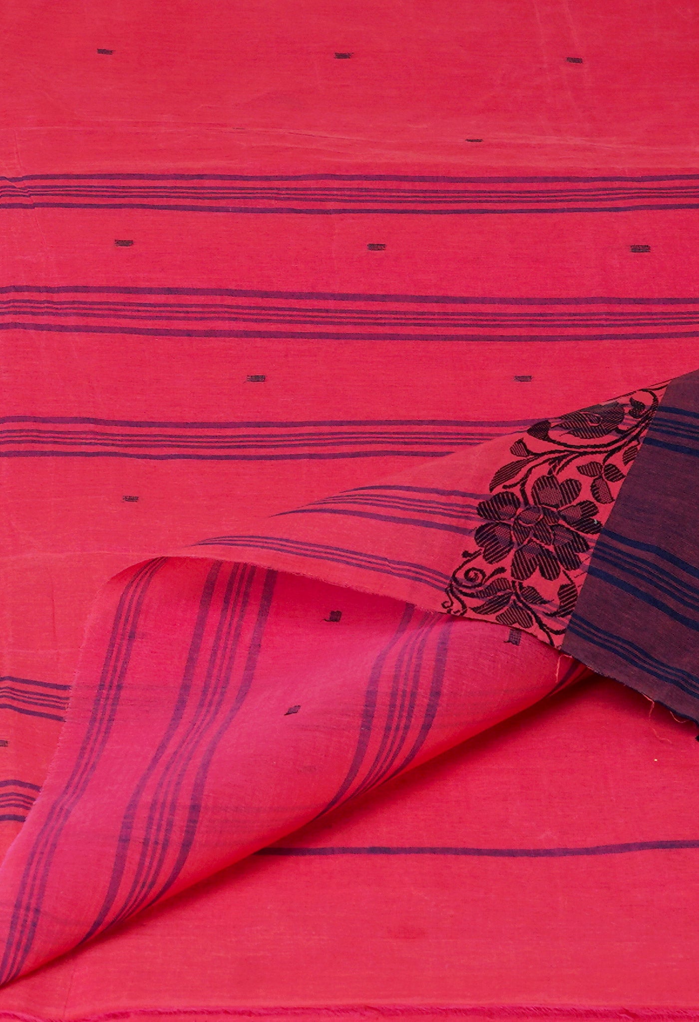 Pink Pure Handloom Superfine Bengal Cotton Saree-UNM69584