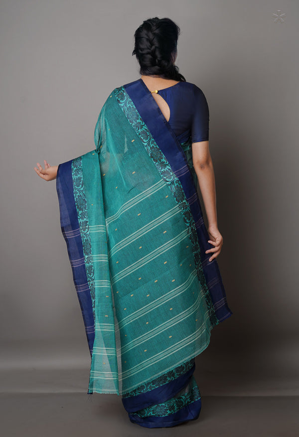 Green Pure  Handloom Superfine Bengal Cotton Saree-UNM69587