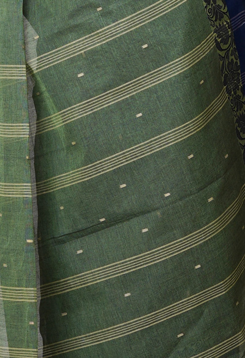 Green Pure  Handloom Superfine Bengal Cotton Saree-UNM69593