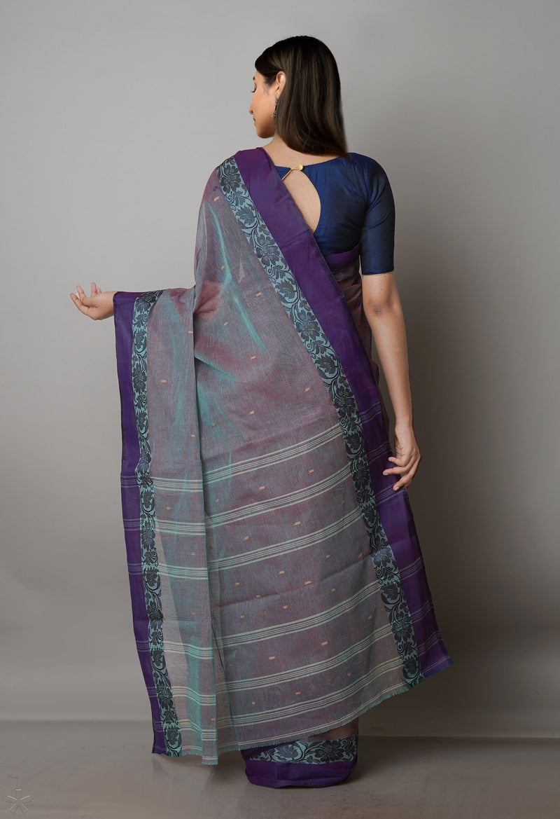 Green Pure  Handloom Superfine Bengal Cotton Saree-UNM69595