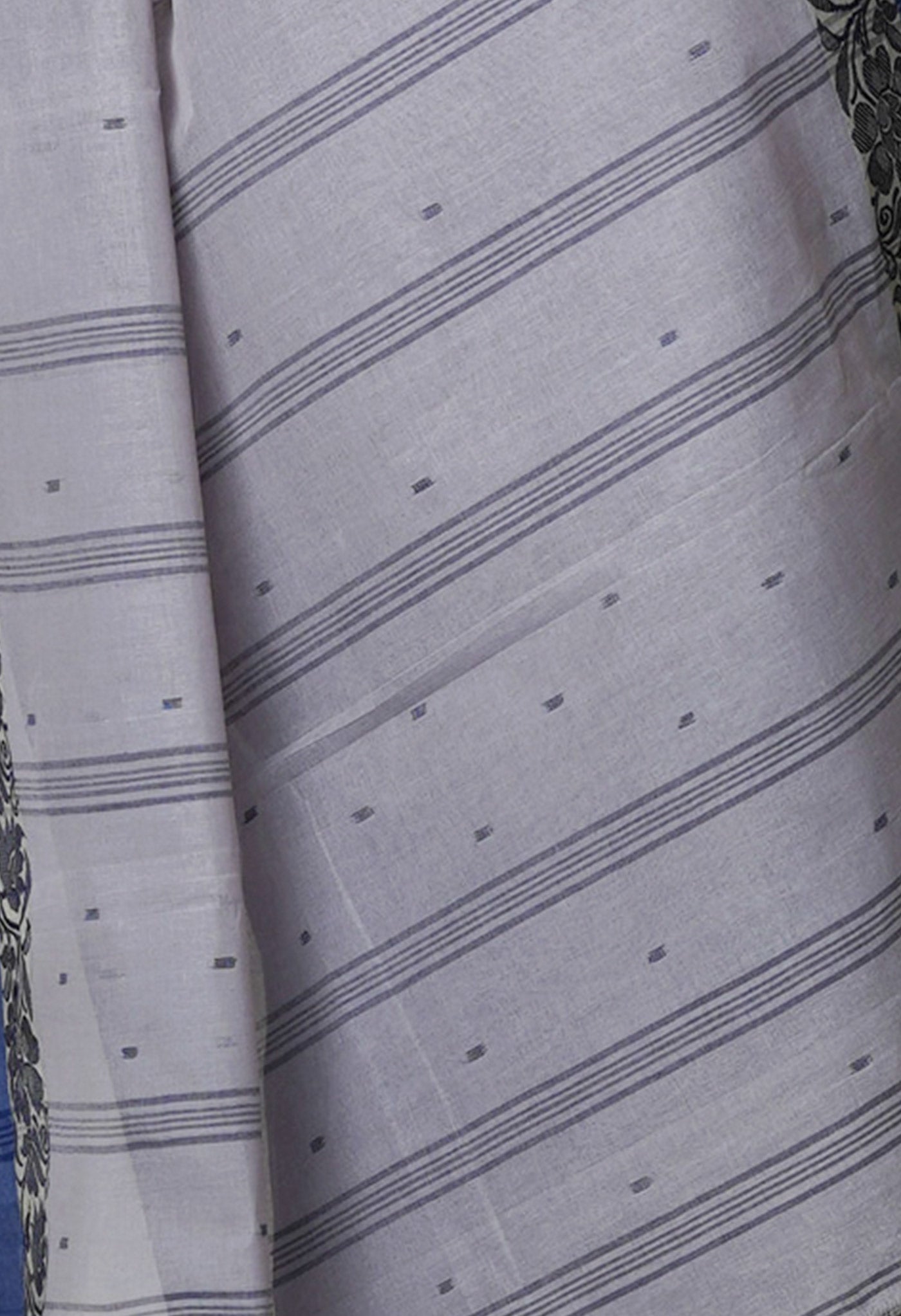 Pale Grey Pure Handloom Superfine Bengal Cotton Saree