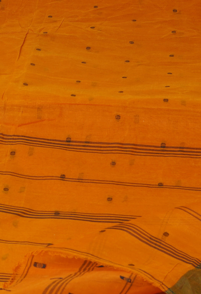Orange Pure  Handloom Superfine Bengal Cotton Saree-UNM69606