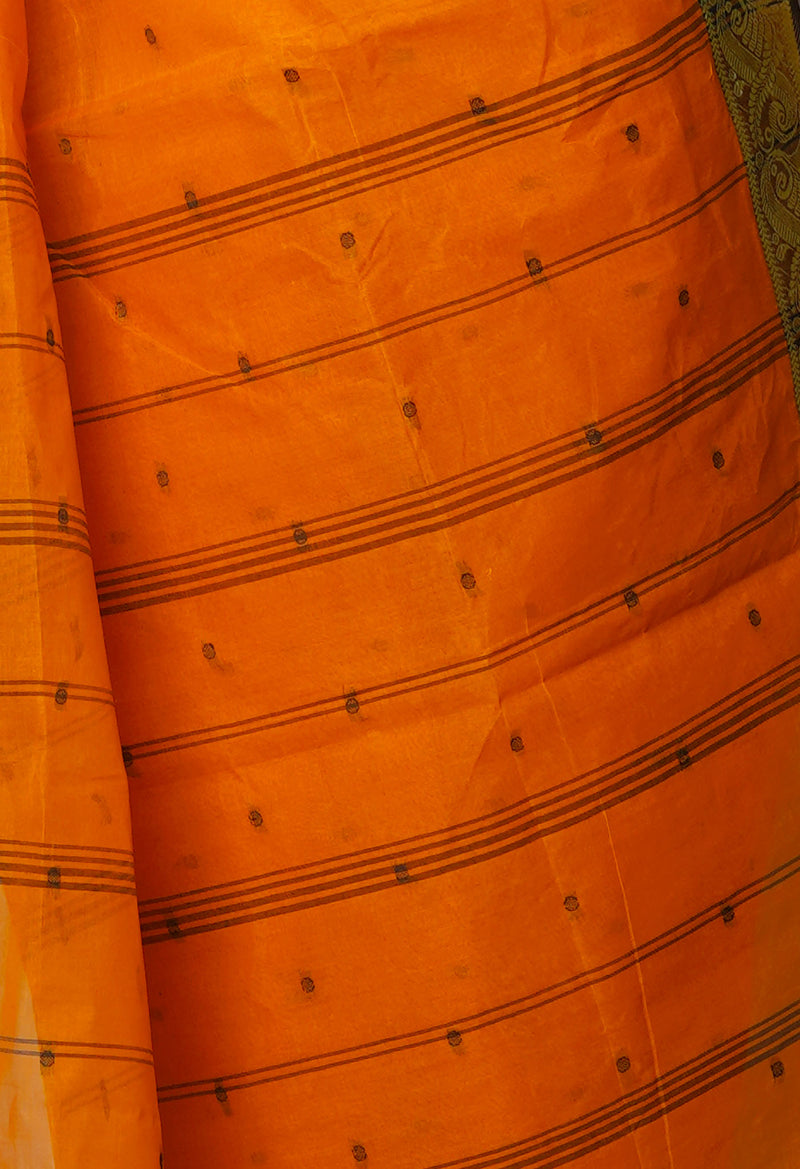 Orange Pure  Handloom Superfine Bengal Cotton Saree-UNM69606