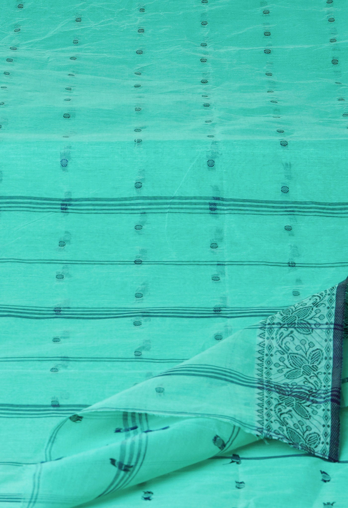 Sea Green Pure  Handloom Superfine Bengal Cotton Saree-UNM69608