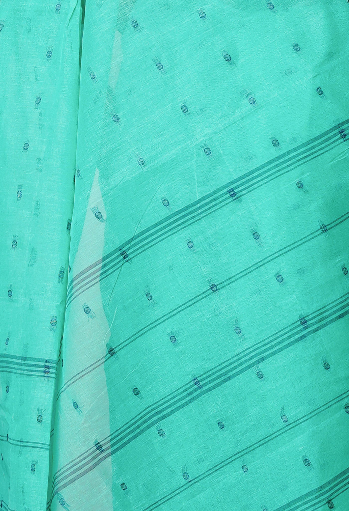 Sea Green Pure  Handloom Superfine Bengal Cotton Saree-UNM69608