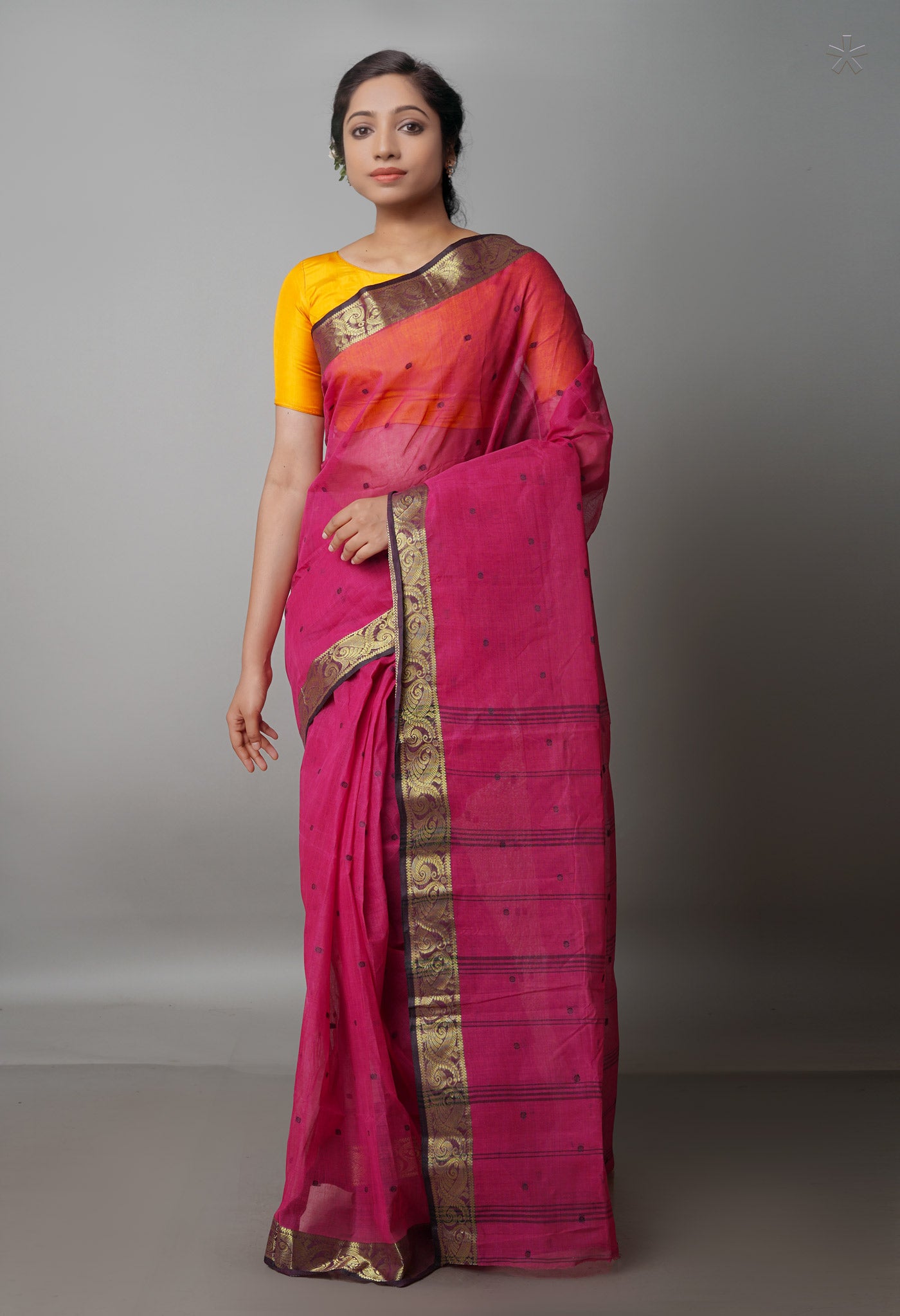 Pink Pure Handloom Superfine Bengal Cotton Saree