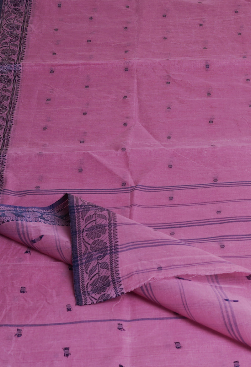 Light Purple Pure  Handloom Superfine Bengal Cotton Saree-UNM69616