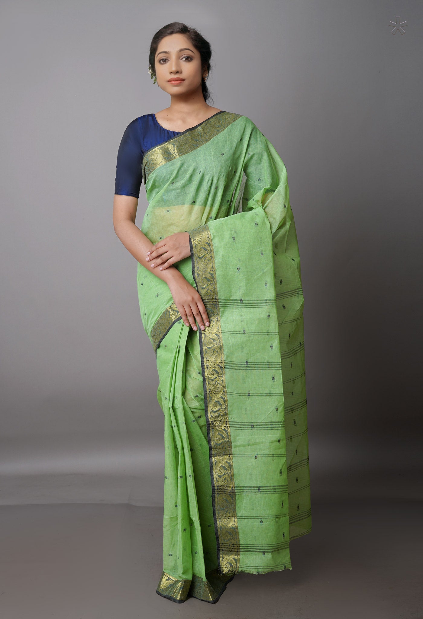 Green Pure Handloom Superfine Bengal Cotton Saree