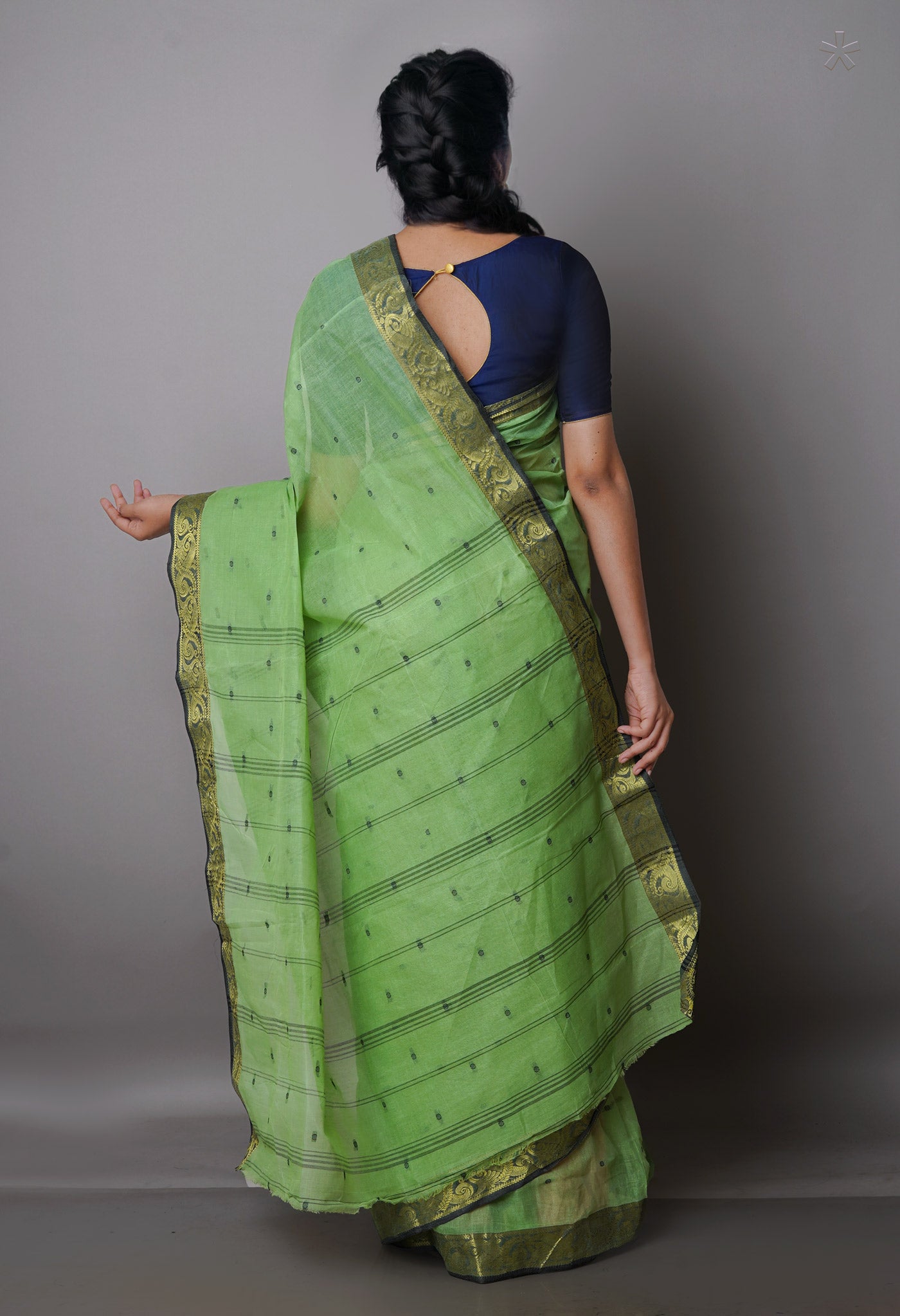 Green Pure Handloom Superfine Bengal Cotton Saree