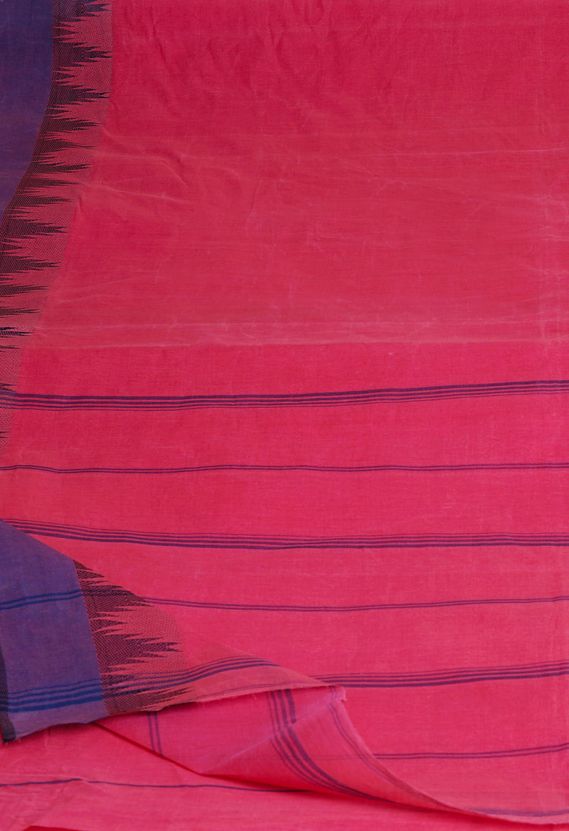 Pink Pure  Handloom Superfine Bengal Cotton Saree-UNM69620